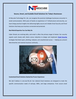 Secure, Smart, and Scalable Email Solutions for Today’s Businesses
