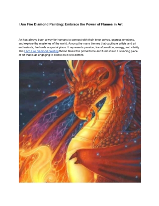 I Am Fire Diamond Painting_ Embrace the Power of Flames in Art