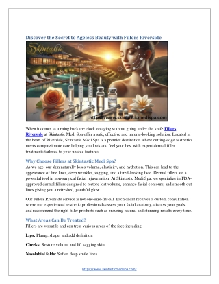 Discover the Secret to Ageless Beauty with Fillers Riverside