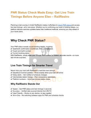 PNR Status Check Made Easy_ Get Live Train Timings Before Anyone Else – RailRestro
