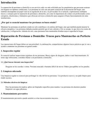 Reparación de Persianas a Domicilio: Trucos para Sostenerlas en Perfecto Estado