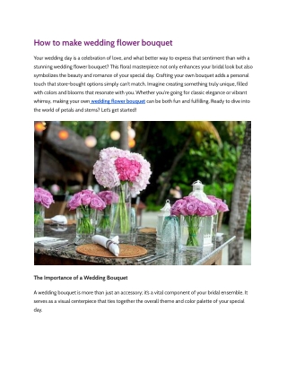 How to make wedding flower bouquet