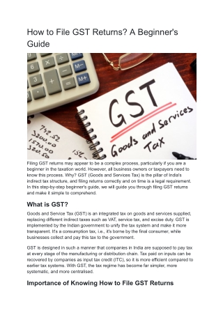 How to File GST Returns_ A Beginner's Guide