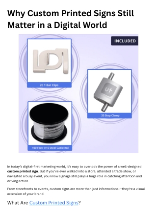 Why Custom Printed Signs Still Matter in a Digital World