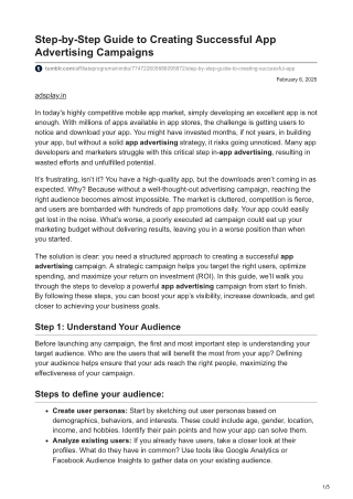 Step-by-Step Guide to Creating Successful App Advertising Campaigns