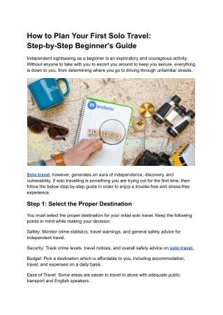 A Step by Step Solo Travel Beginner's Guide.