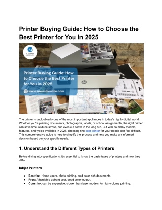 Printer Buying Guide_ How to Choose the Best Printer for You in 2025