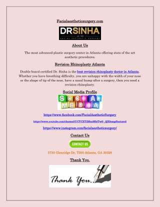 Revision Rhinoplasty Surgeon in Atlanta