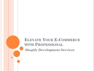 Shopify Development Services