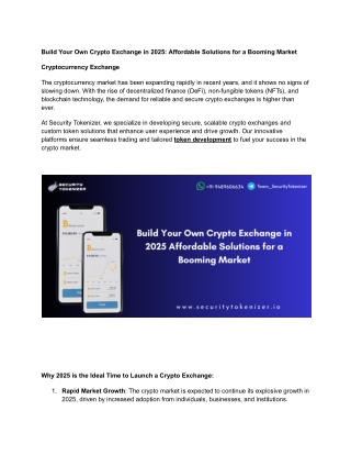 Build Your Own Crypto Exchange in 2025_ Affordable Solutions for a Booming Market PDF