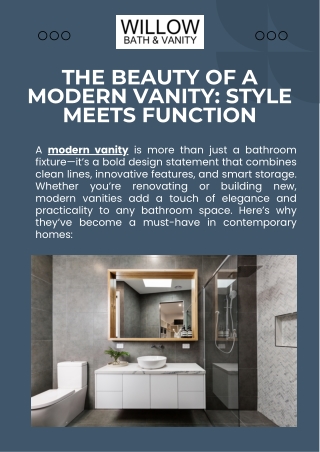 The Beauty of a Modern Vanity: Style Meets Function
