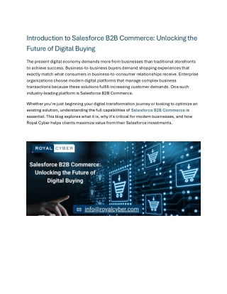 Introduction to Salesforce B2B Commerce: Unlocking the Future of Digital Buying