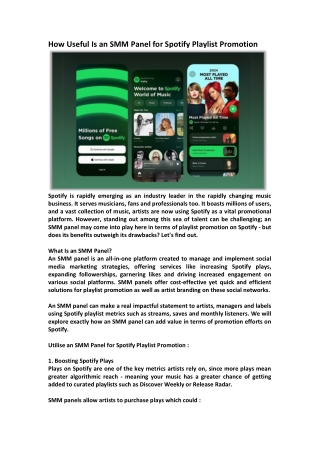 How Useful Is an SMM Panel for Spotify Playlist Promotion