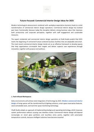 Future‑Focused Commercial Interior Design Ideas 2025