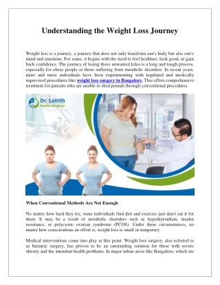 Understanding the Weight Loss Journey