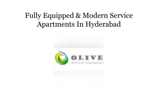Fully Equipped & Modern Service Apartments In Hyderabad