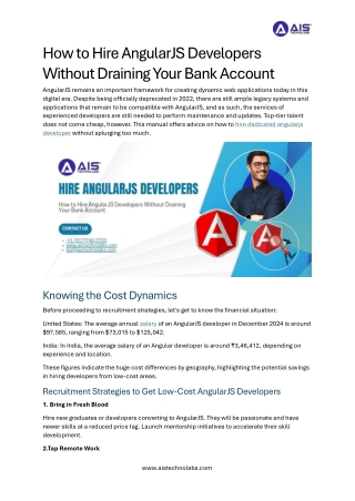 How to Hire AngularJS Developers Without Draining Your Bank Account
