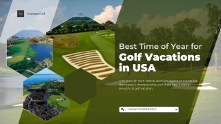 Best Time of Year for US Golf Vacations