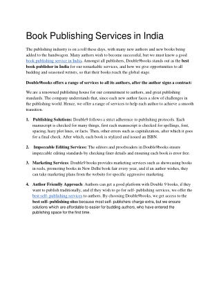 Book Publishing Services in India