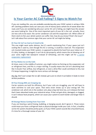 Is Your Carrier AC Coil Failing- 5 Signs to Watch For