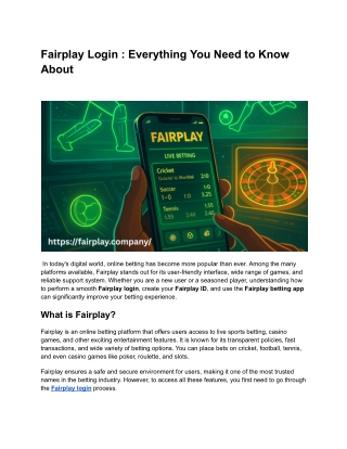 Fairplay Login _ Everything You Need to Know About