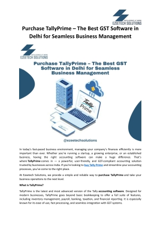 The Best GST Software in Delhi for Seamless Business Management
