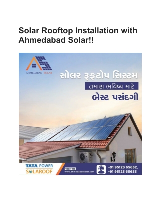 Solar Rooftop Installation with Ahmedabad Solar