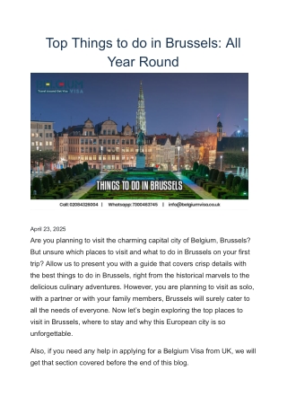 Top Things to do in Brussels_ All Year Round