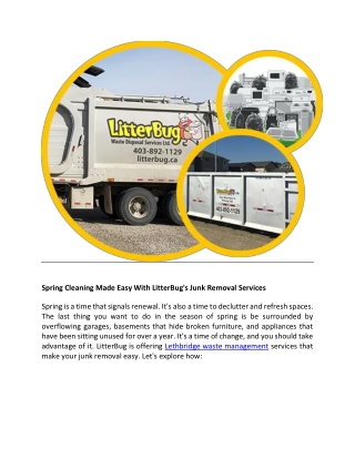 Spring Cleaning Made Easy With LitterBug's Junk Removal Services