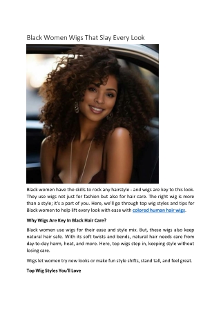 Black Women Wigs That Slay Every Look