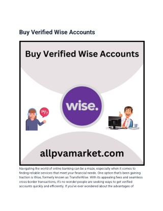 How To Buy, Verified Wise Account Next Year