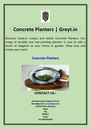 Concrete Planters Greyt.in