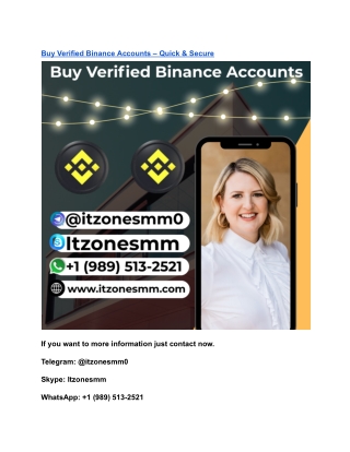 Buy Verified Binance Accounts – Quick & Secure