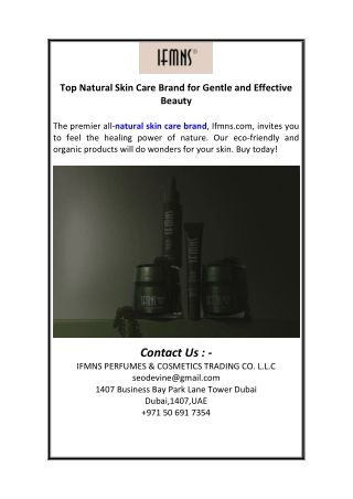 Top Natural Skin Care Brand for Gentle and Effective Beauty