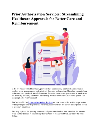 Prior Authorization Services: Streamlining Healthcare Approvals for Better Care