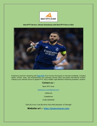 Best IPTV Service | Stream Seamlessly with Best IPTV Ever in USA