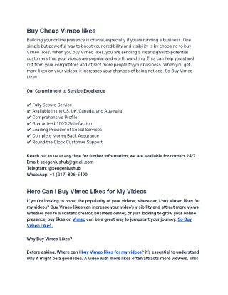 Buy Vimeo Likes - Boost Your Video Engagement and Popularity