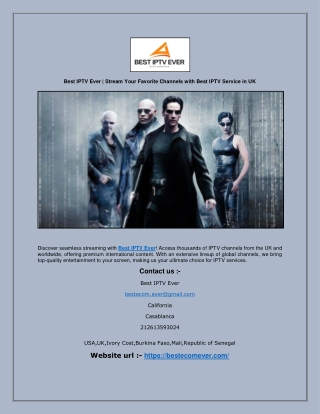 Best IPTV Ever | Stream Your Favorite Channels with Best IPTV Service in UK