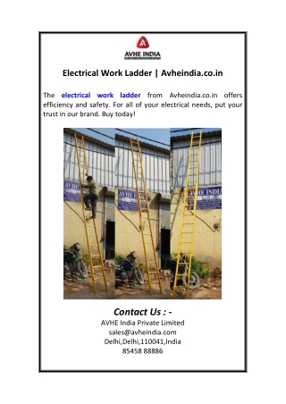 Electrical Work Ladder Avheindia.co.in