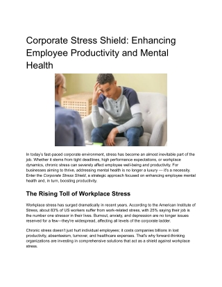 Corporate Stress Shield_ Enhancing Employee Productivity and Mental Health