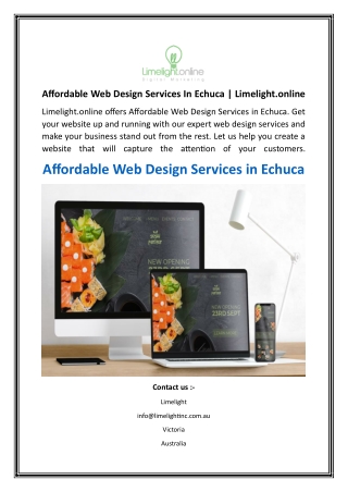 Affordable Web Design Services In Echuca  Limelight.online