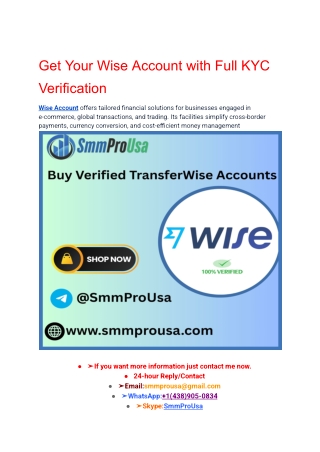 Get Your Wise Account with Full KYC Verification