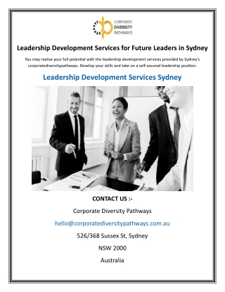 Leadership Development Services for Future Leaders in Sydney