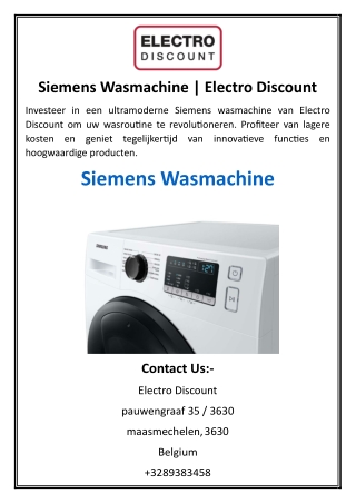 Siemens Wasmachine