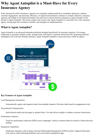 Why Agent Autopilot is a Must-Have for Every Insurance Agency