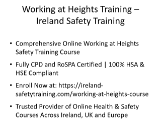 Working at Heights Training Presentation