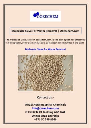 Molecular Sieve For Water Removal Oozechem.com