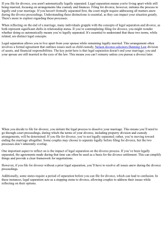 If I File for Divorce Am I Legally Separated