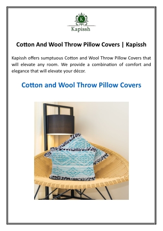 Cotton And Wool Throw Pillow Covers