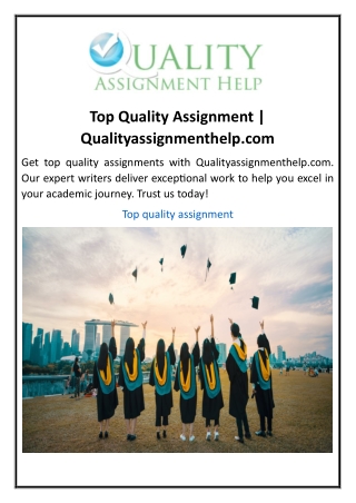 Top Quality Assignment  Qualityassignmenthelp.com